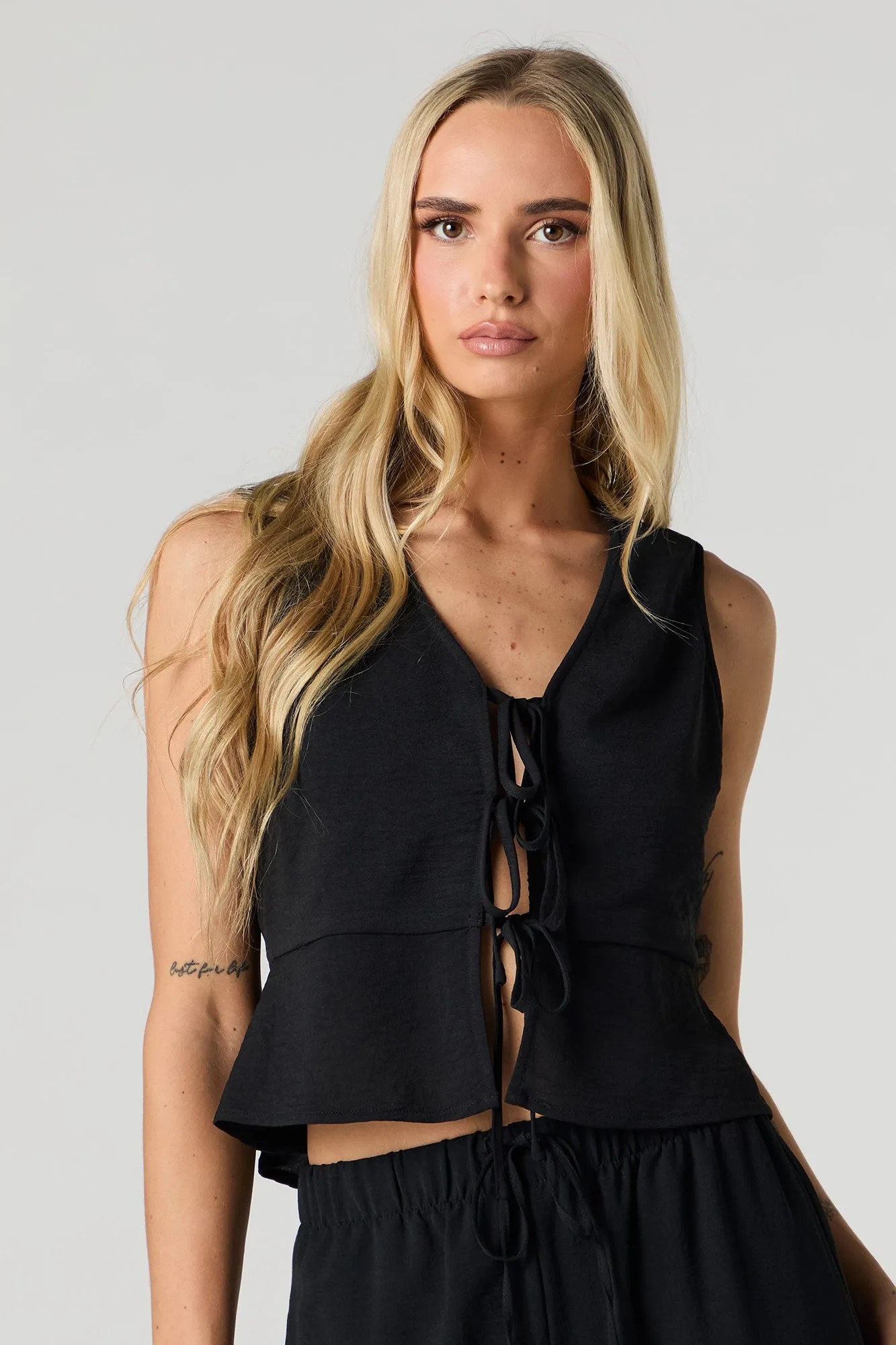 Tie Front Vest Tank sold by Urban Planet product image thumbnail 4
