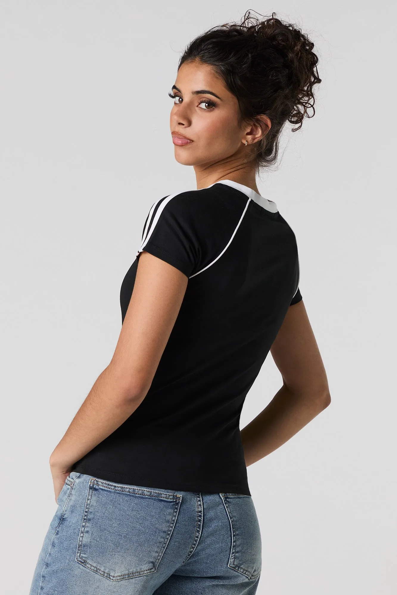 Contrast V-Neckline T-Shirt sold by Urban Planet product image thumbnail 5