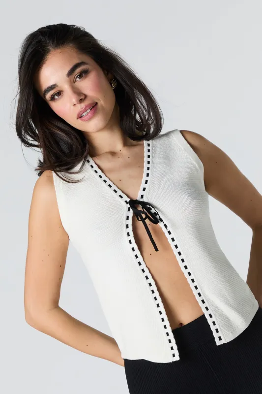 Knit Flyaway Vest sold by Urban Planet