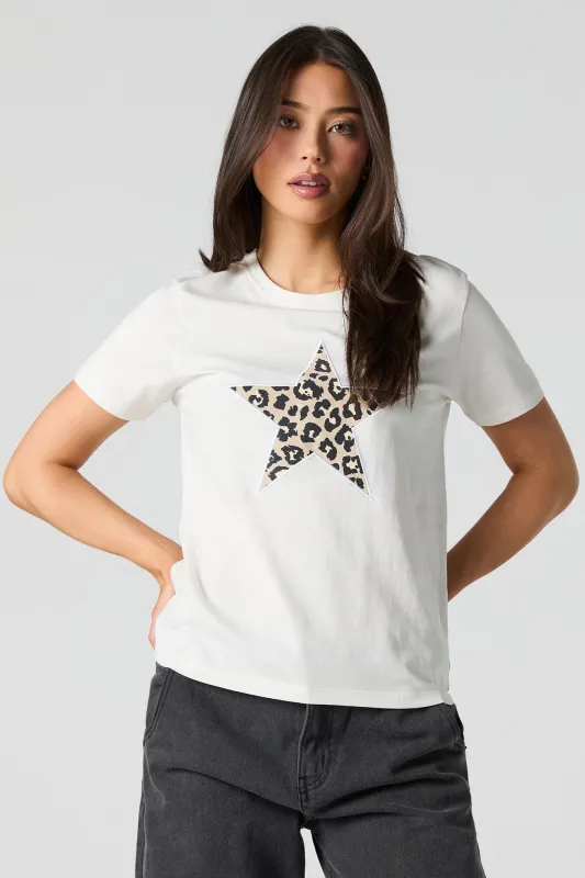 Cheetah Star Twill Embroidered T-Shirt sold by Urban Planet