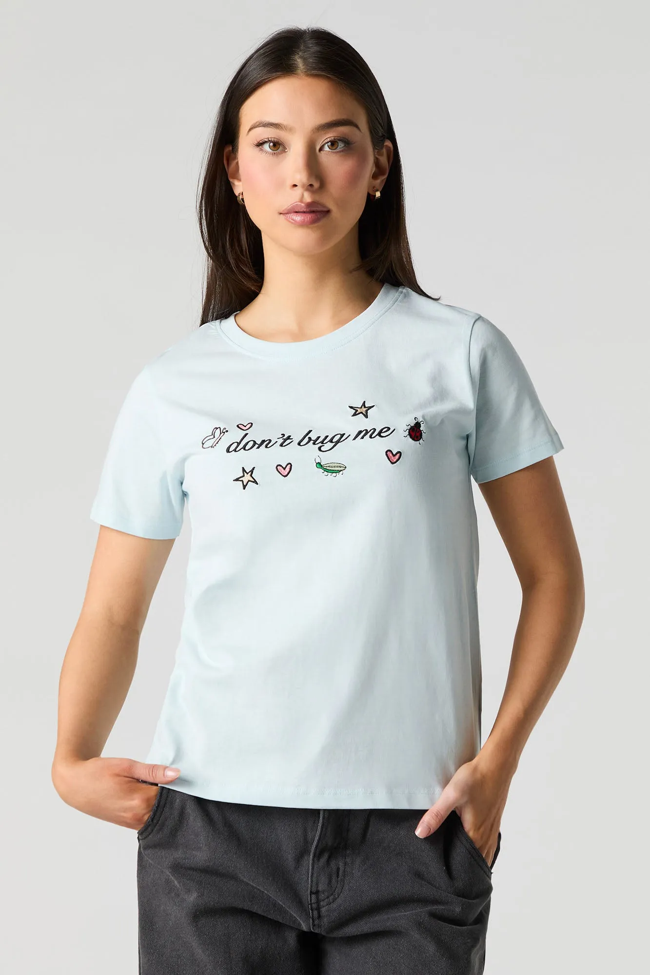 T-shirt avec motif brodé Don't Bug Me sold by Urban Planet