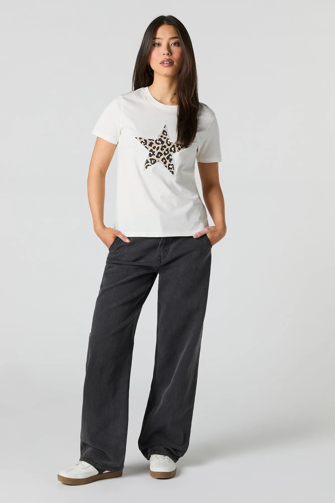 T-shirt avec motif brodé Cheetah Star en sergé sold by Urban Planet product image thumbnail 2