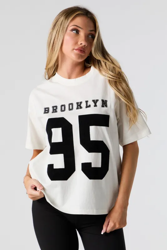 Brooklyn 95 Flock Print T-Shirt made by Urban Planet