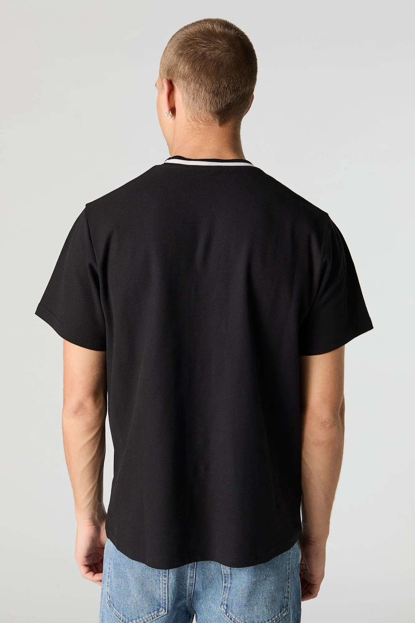 Textured Contrast Crewneck T-Shirt sold by Urban Planet product image thumbnail 5