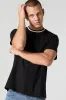 Textured Contrast Crewneck T-Shirt sold by Urban Planet