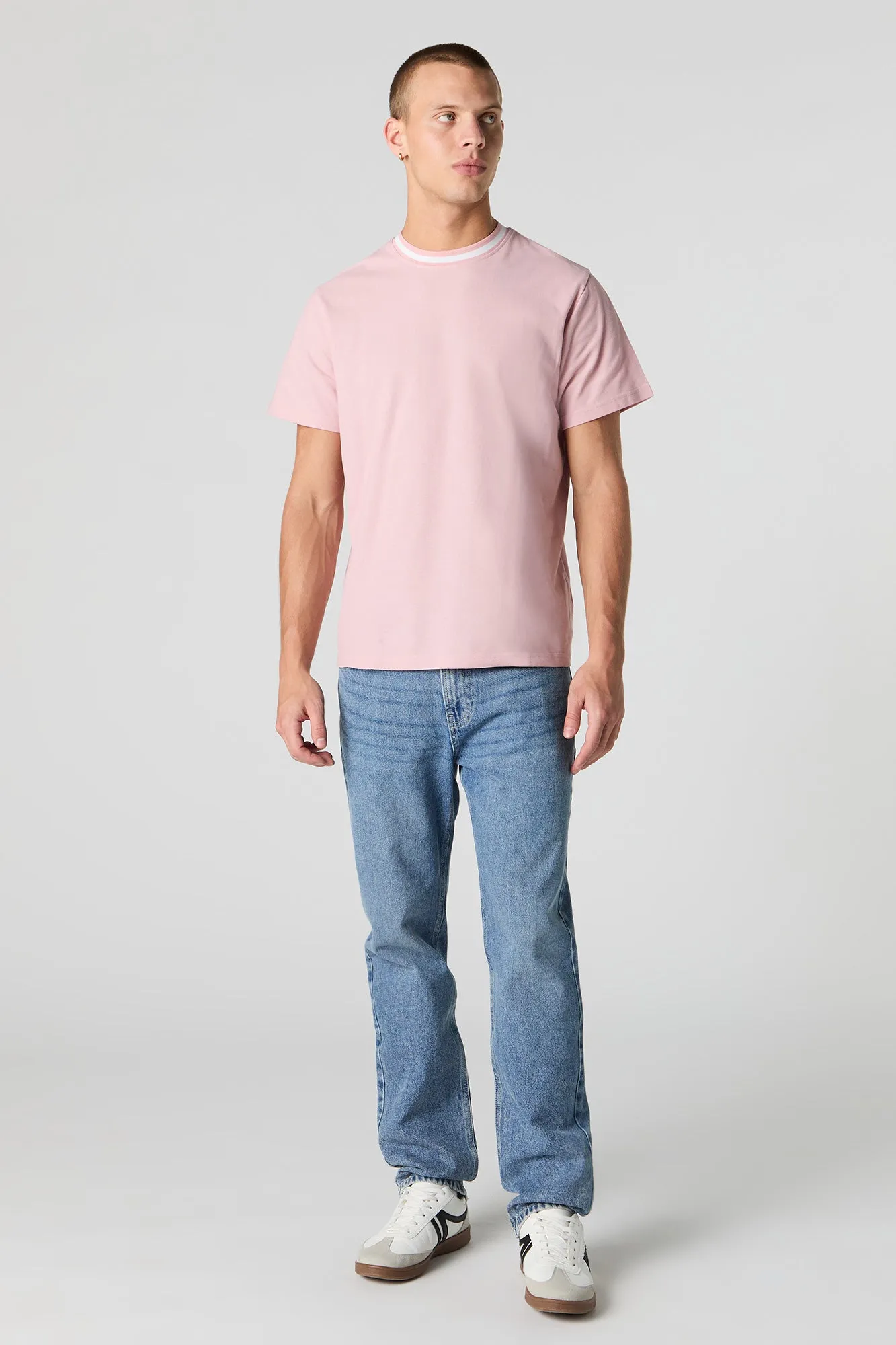 Textured Contrast Crewneck T-Shirt sold by Urban Planet product image thumbnail 3