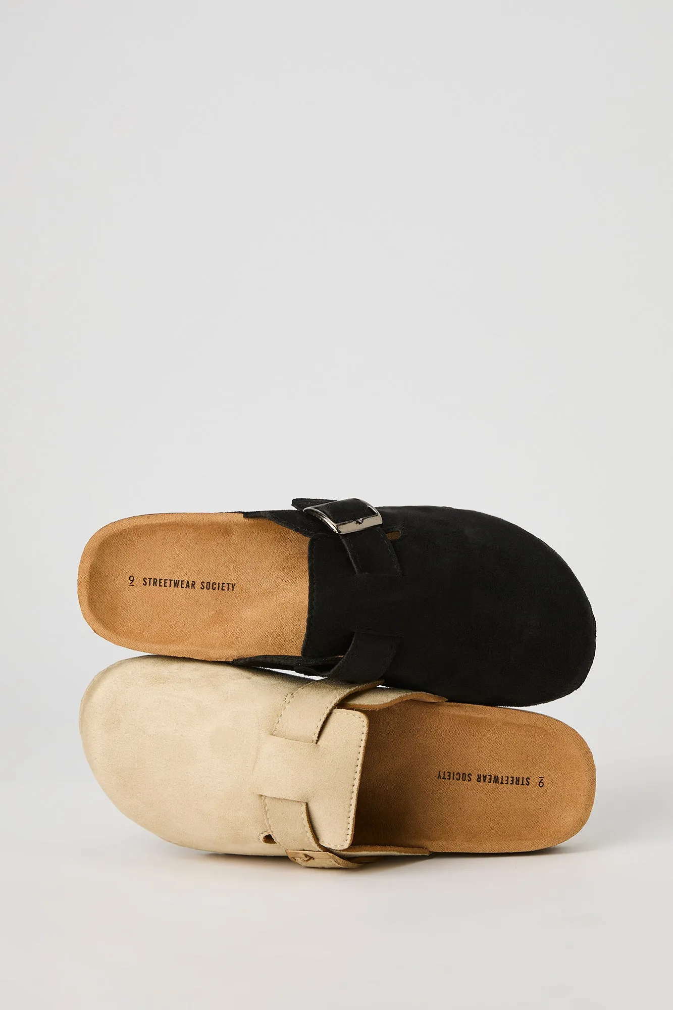 Faux Suede Buckle Clog sold by Urban Planet