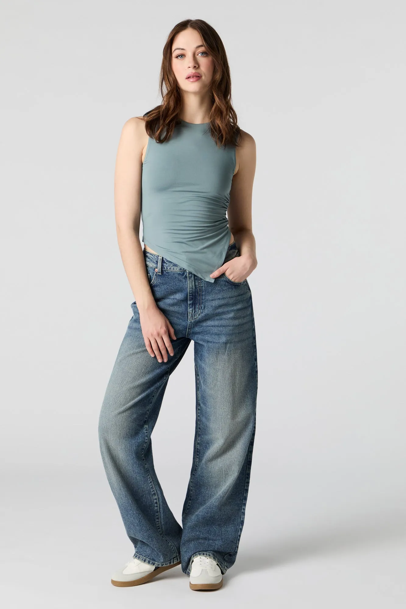 High Rise Wide Leg Vintage Dark Jean sold by Urban Planet