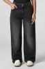 Jean rigide délavé vintage noir à jambe large et taille haute sold by Urban Planet