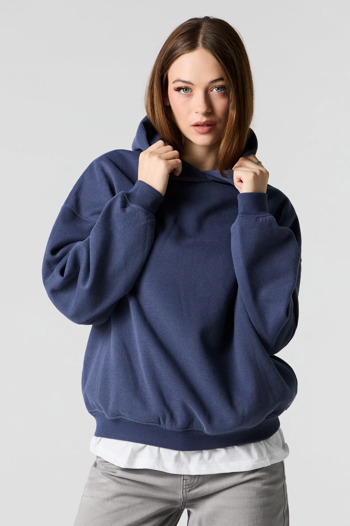 Oversized Solid Fleece Hoodie sold by Urban Planet