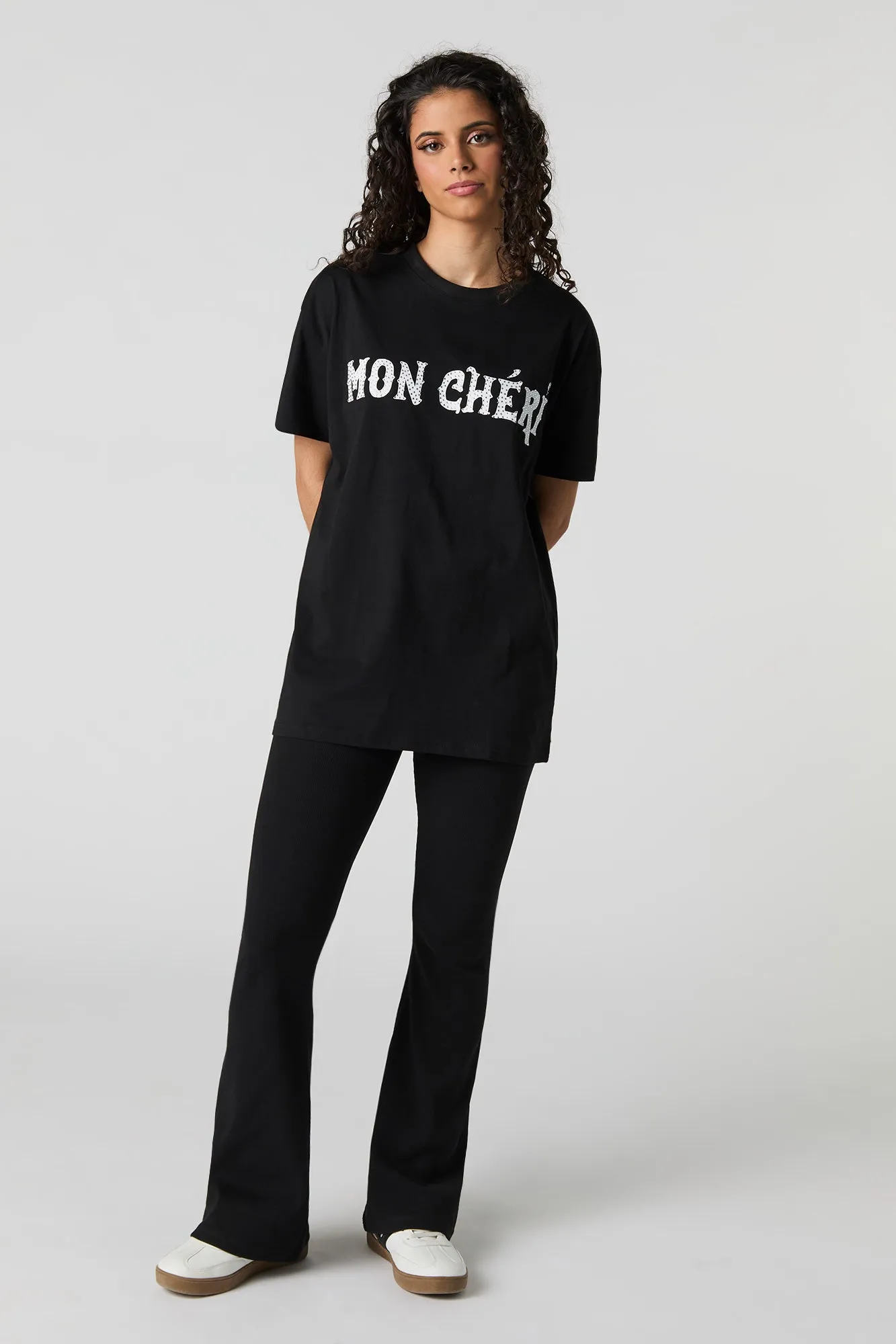 Mon Cherie Graphic Rhinestone Oversized T-Shirt sold by Urban Planet product image thumbnail 2