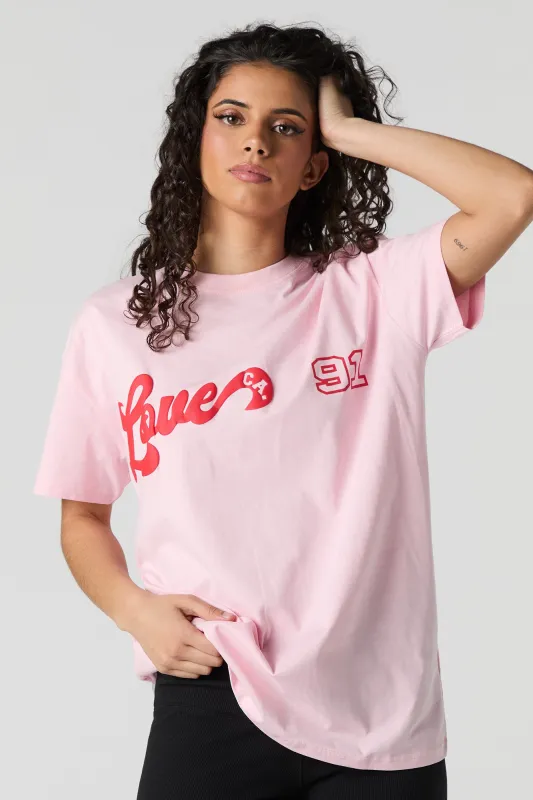 Love CA Puff Print Oversized T-Shirt sold by Urban Planet