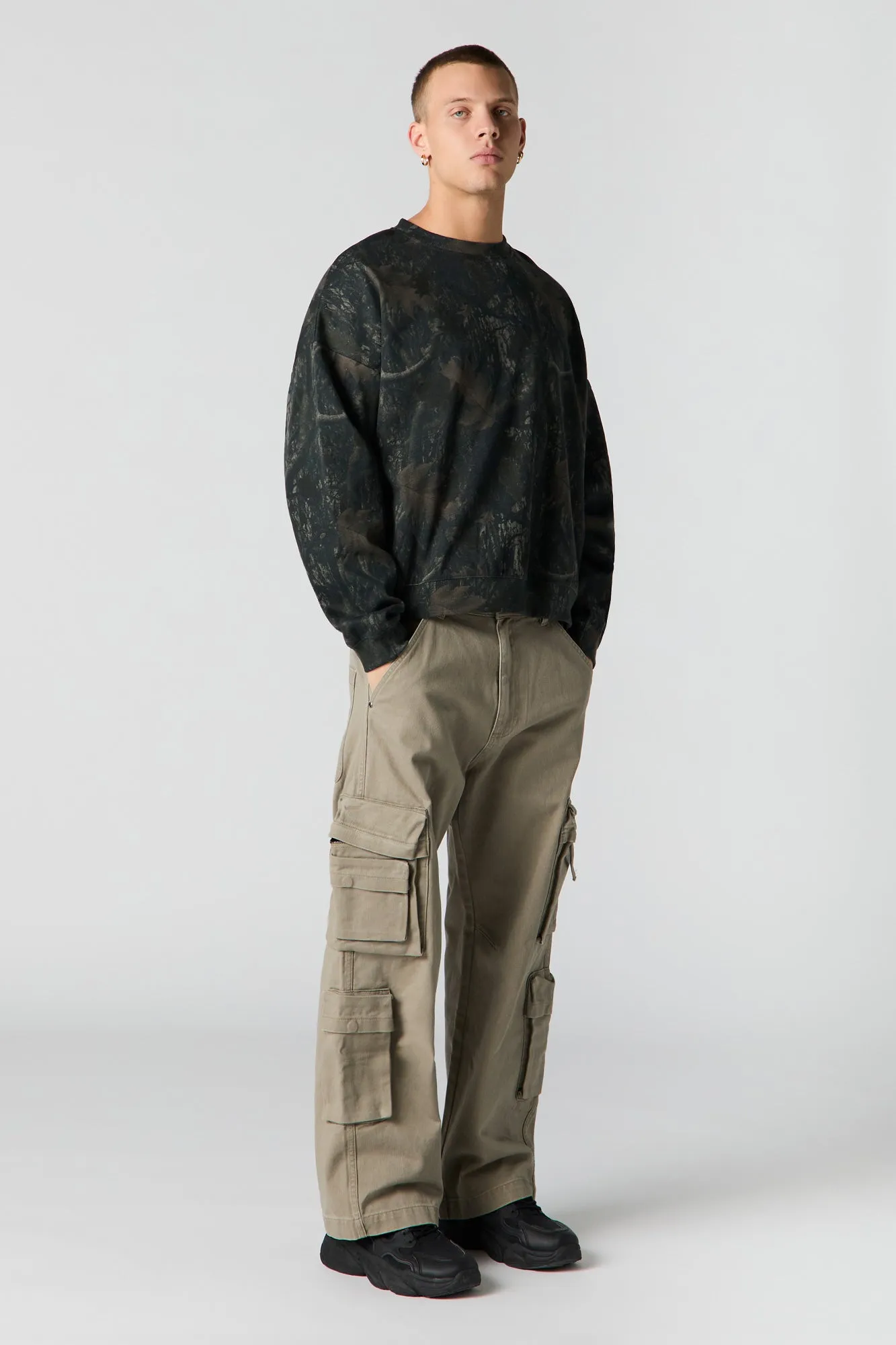 Camo Print Fleece Sweatshirt sold by Urban Planet product image thumbnail 3