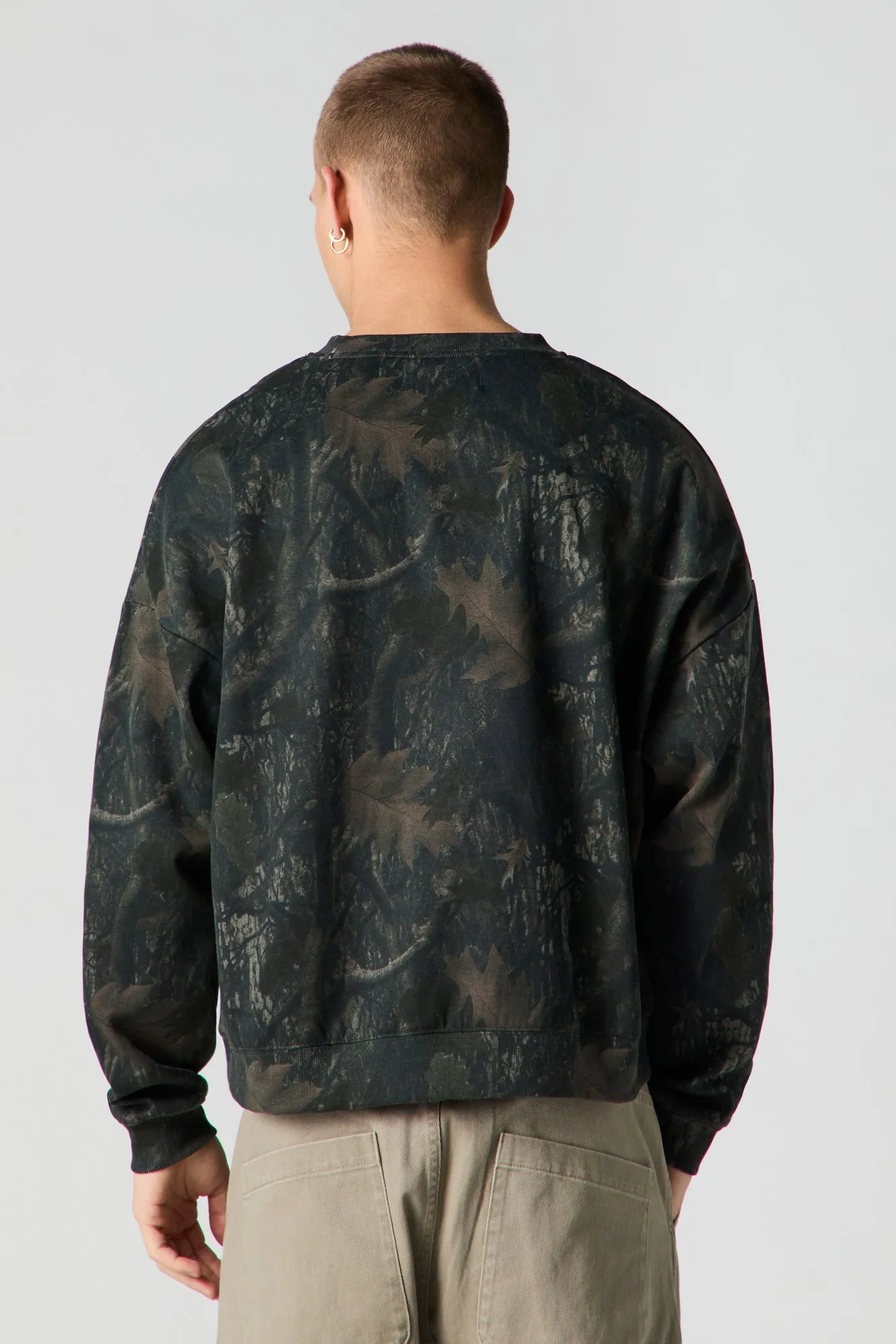 Camo Print Fleece Sweatshirt sold by Urban Planet product image thumbnail 2
