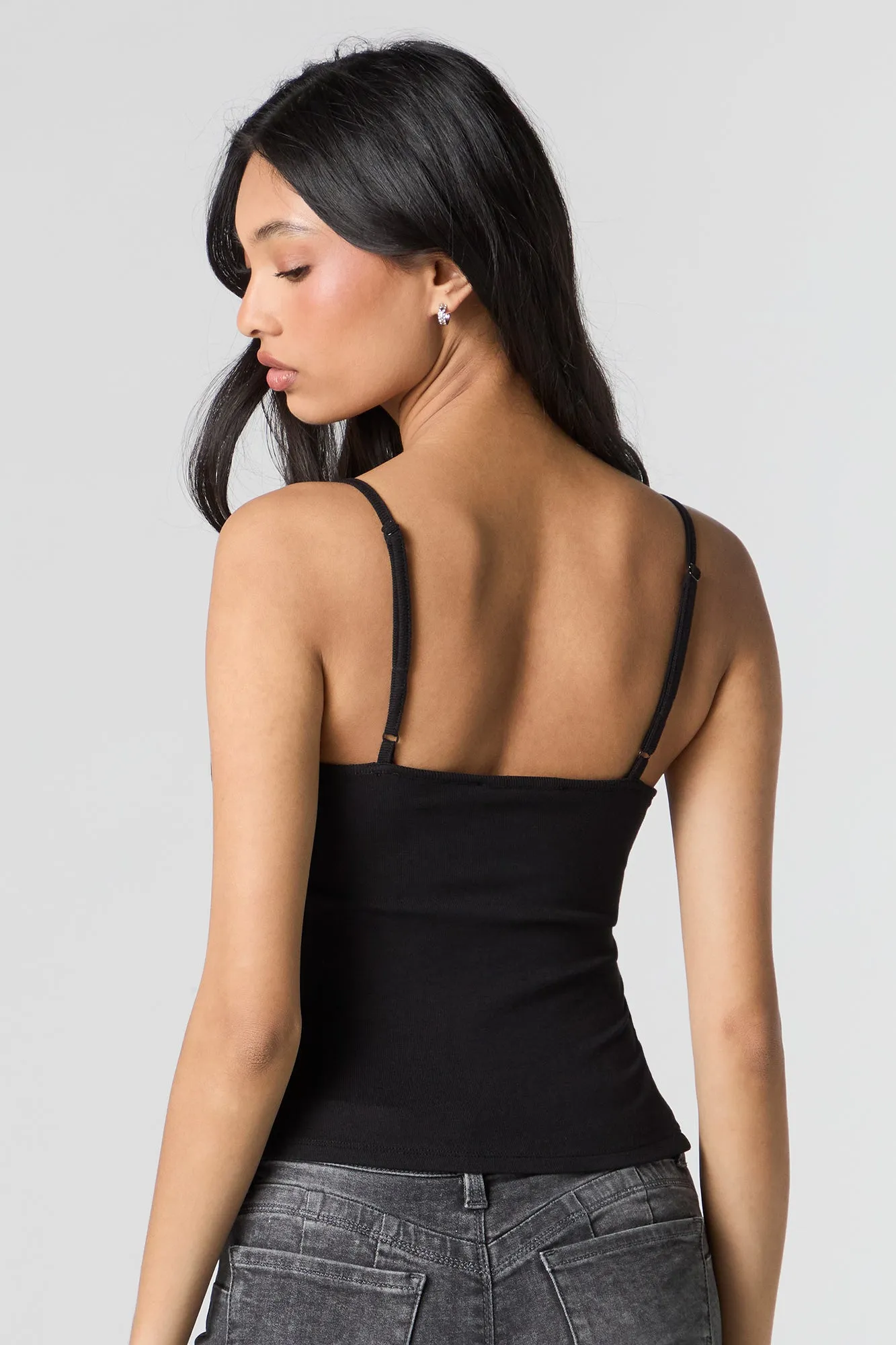 Camisole côtelée à bonnets intégrés et encolure ronde sold by Urban Planet product image thumbnail 5