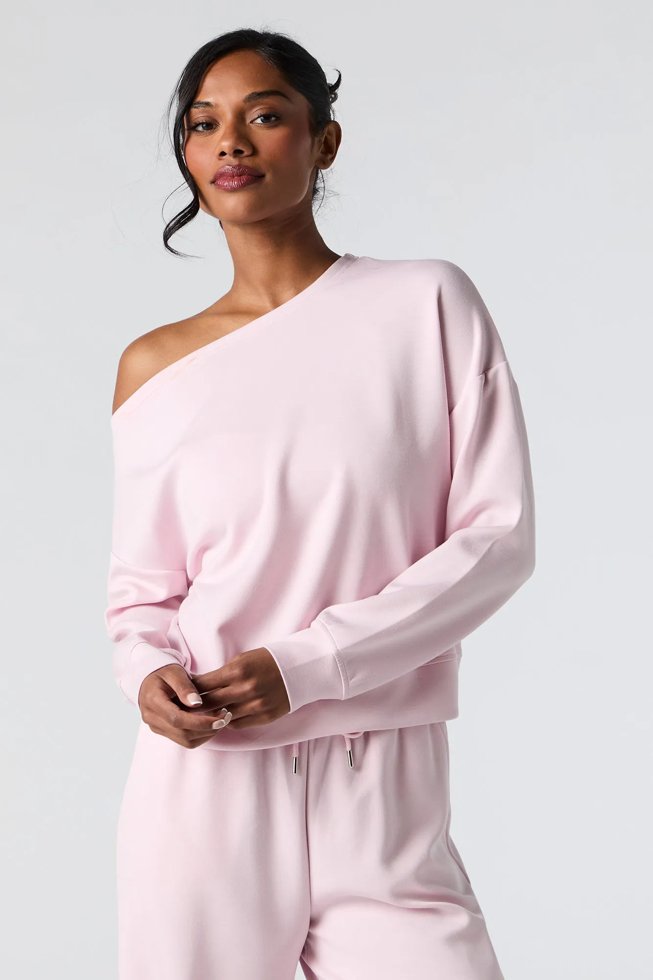 Active Soft Off Shoulder Sweatshirt sold by Urban Planet product image thumbnail 4