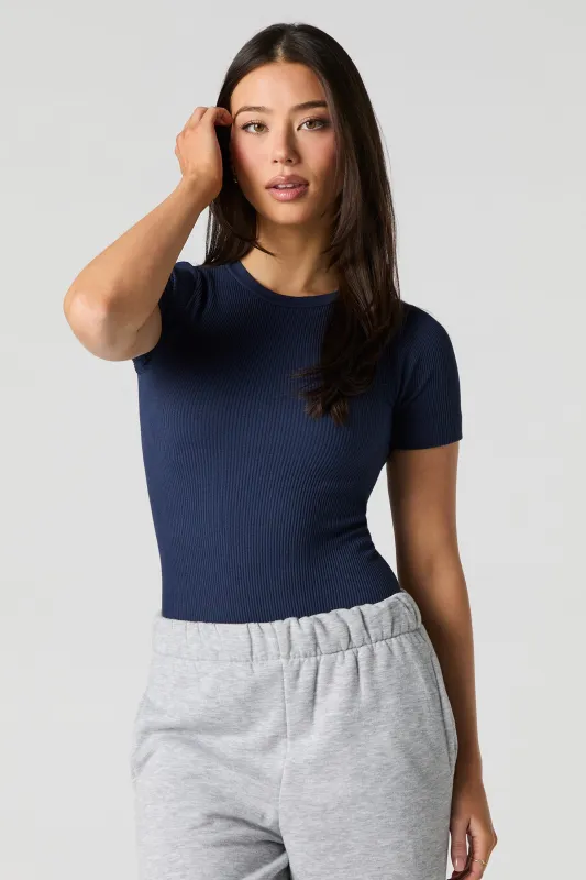 Maillot côtelé sans couture à manches courtes sold by Urban Planet