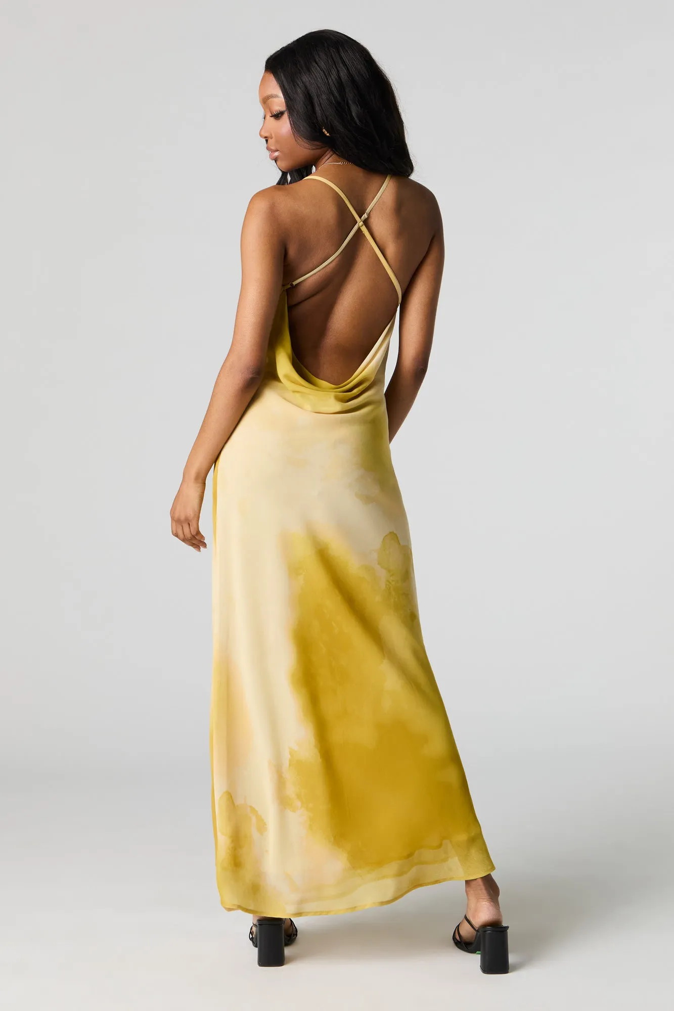 Chiffon Cowl Neck Open Back Maxi Dress sold by Urban Planet product image thumbnail 4