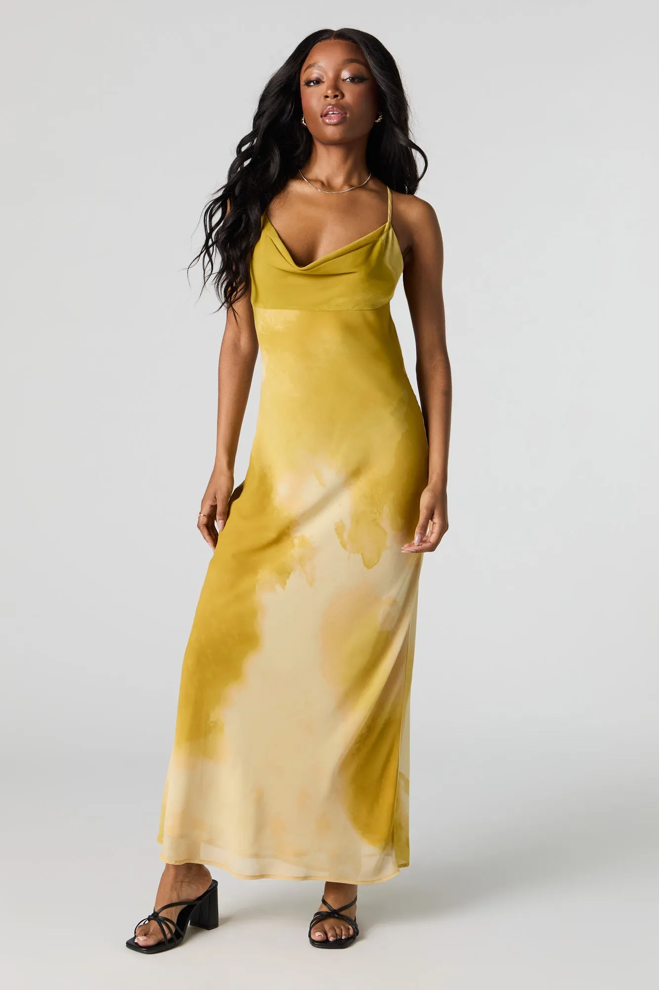 Chiffon Cowl Neck Open Back Maxi Dress sold by Urban Planet product image thumbnail 2