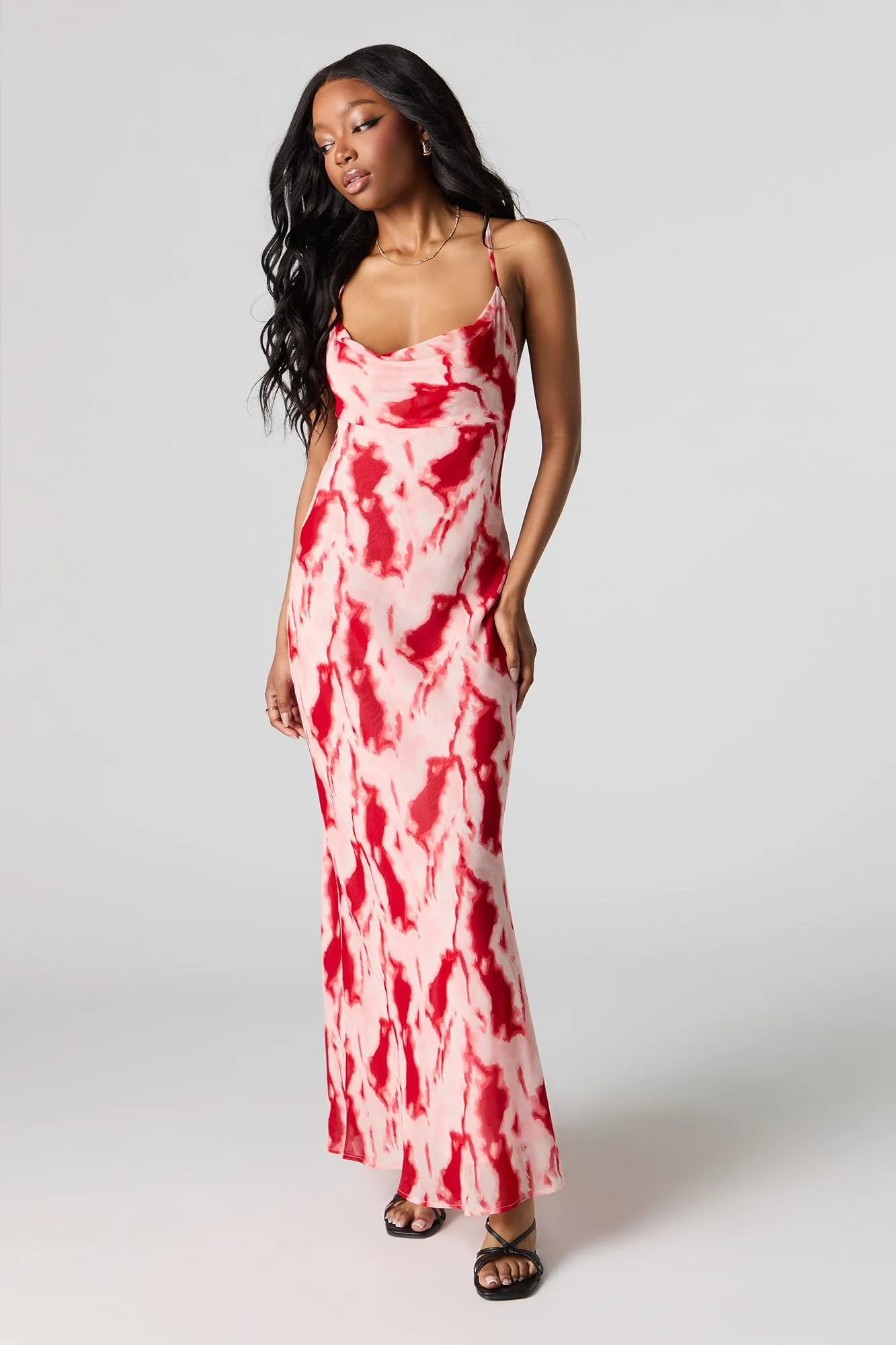 Chiffon Cowl Neck Open Back Maxi Dress sold by Urban Planet product image thumbnail 5