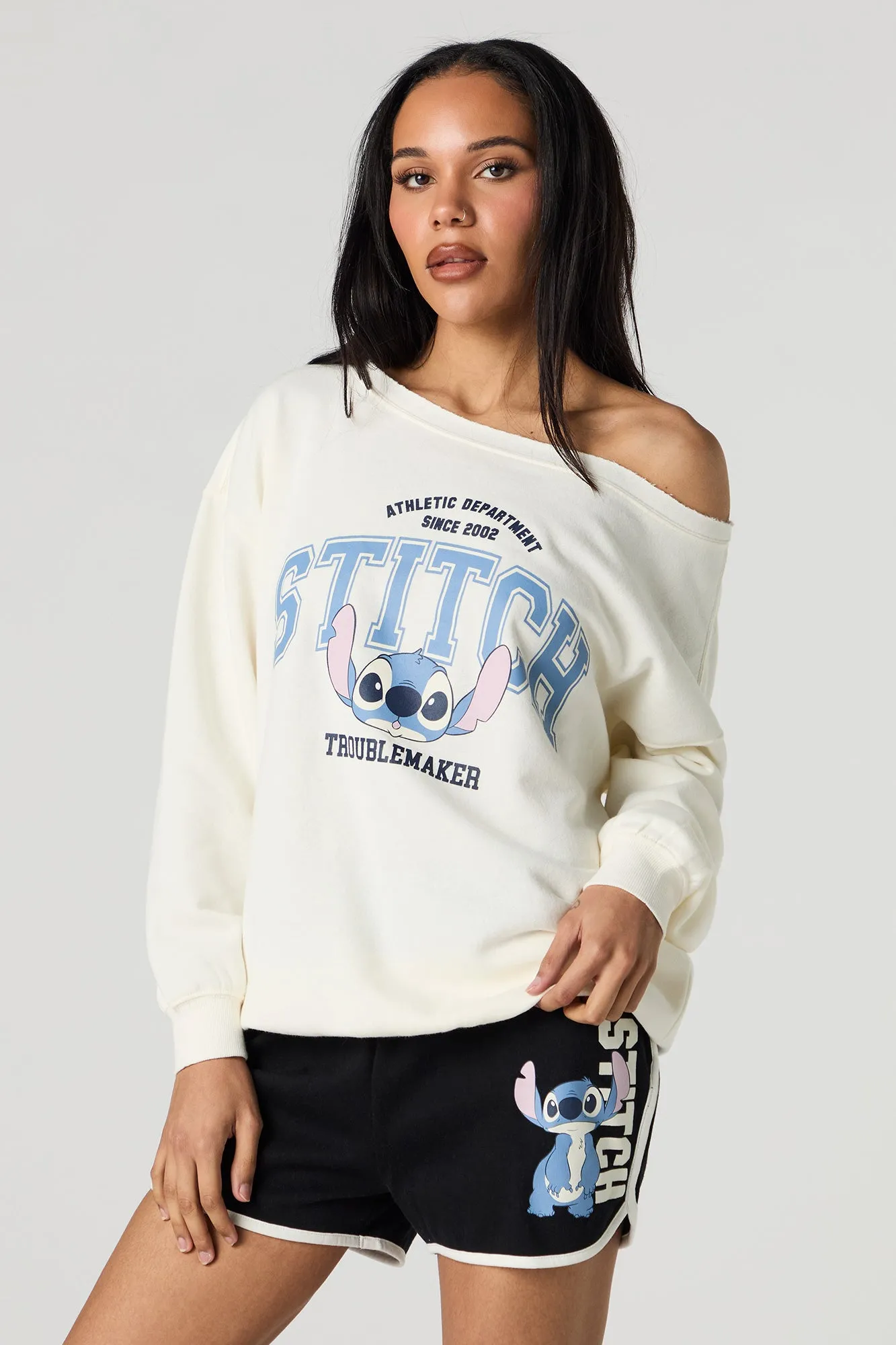 Stitch Graphic Fleece Dolphin Short sold by Urban Planet product image thumbnail 4