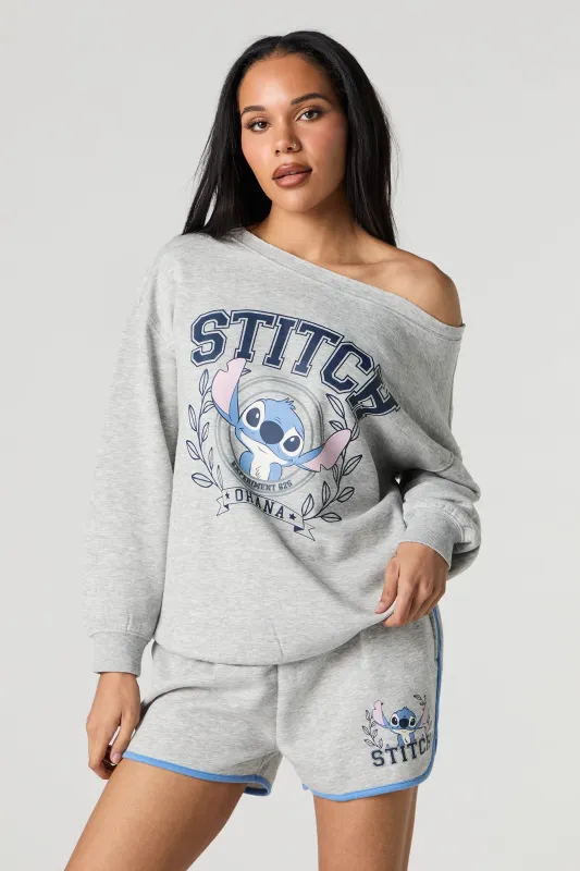 Stitch Graphic Fleece Dolphin Short sold by Urban Planet