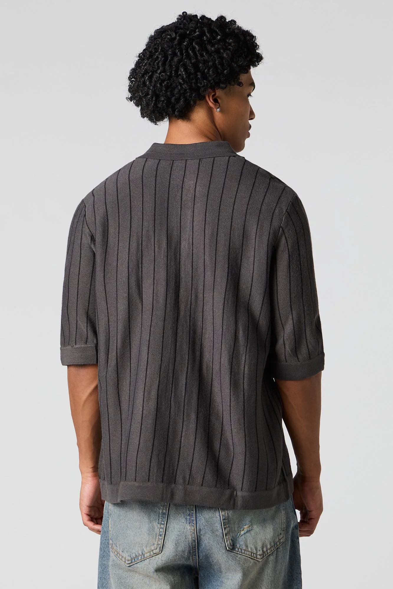 Haut boutonné en tricot rayé sold by Urban Planet product image thumbnail 5