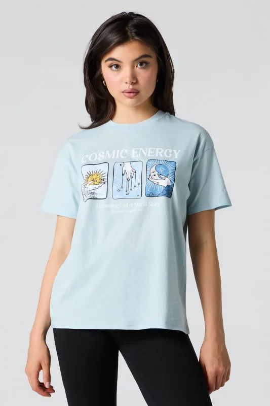 T-shirt coupe garçonne à imprimé Cosmic Energy sold by Urban Planet