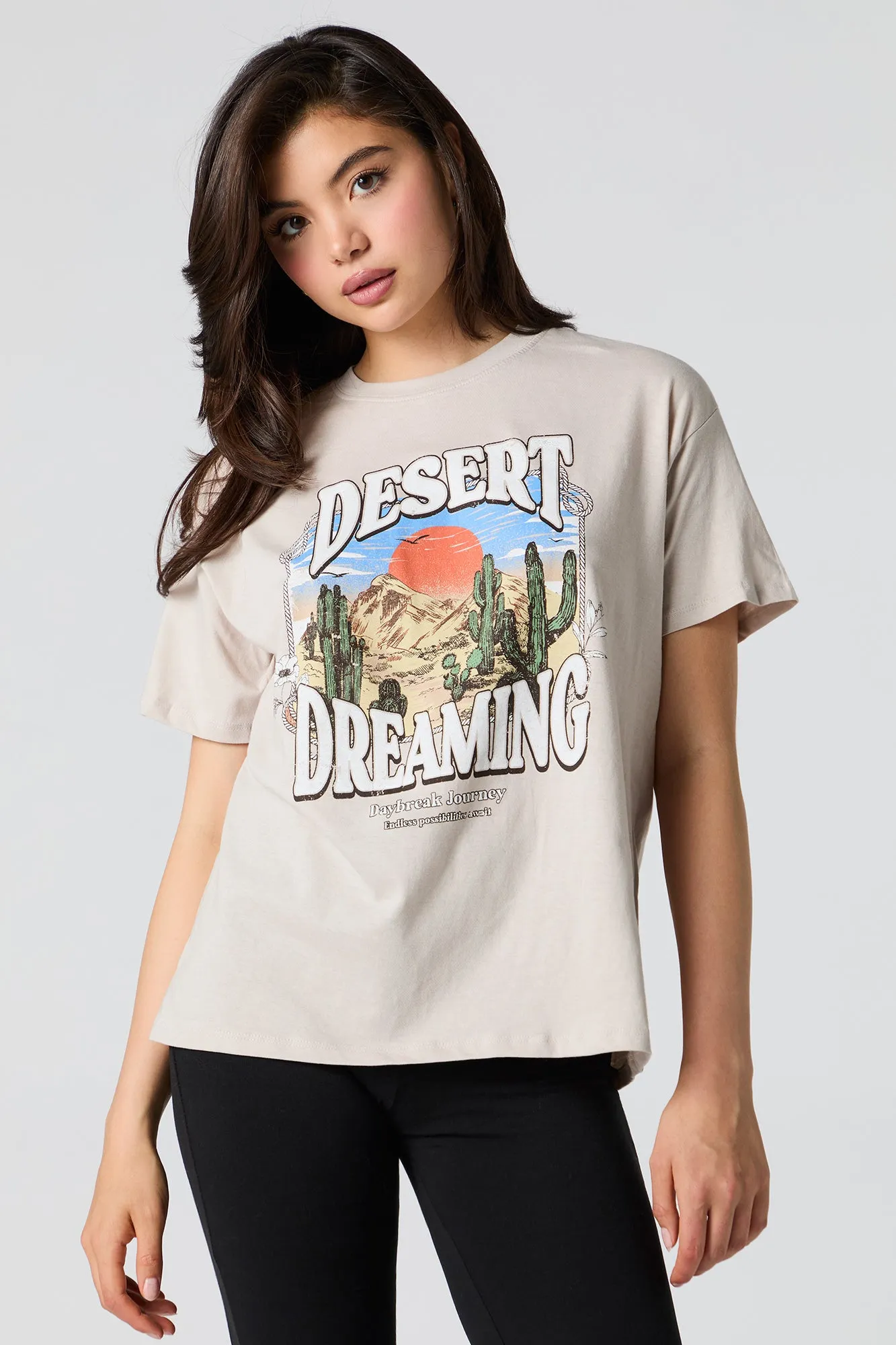 T-shirt coupe garçonne à imprimé Desert Dreaming sold by Urban Planet