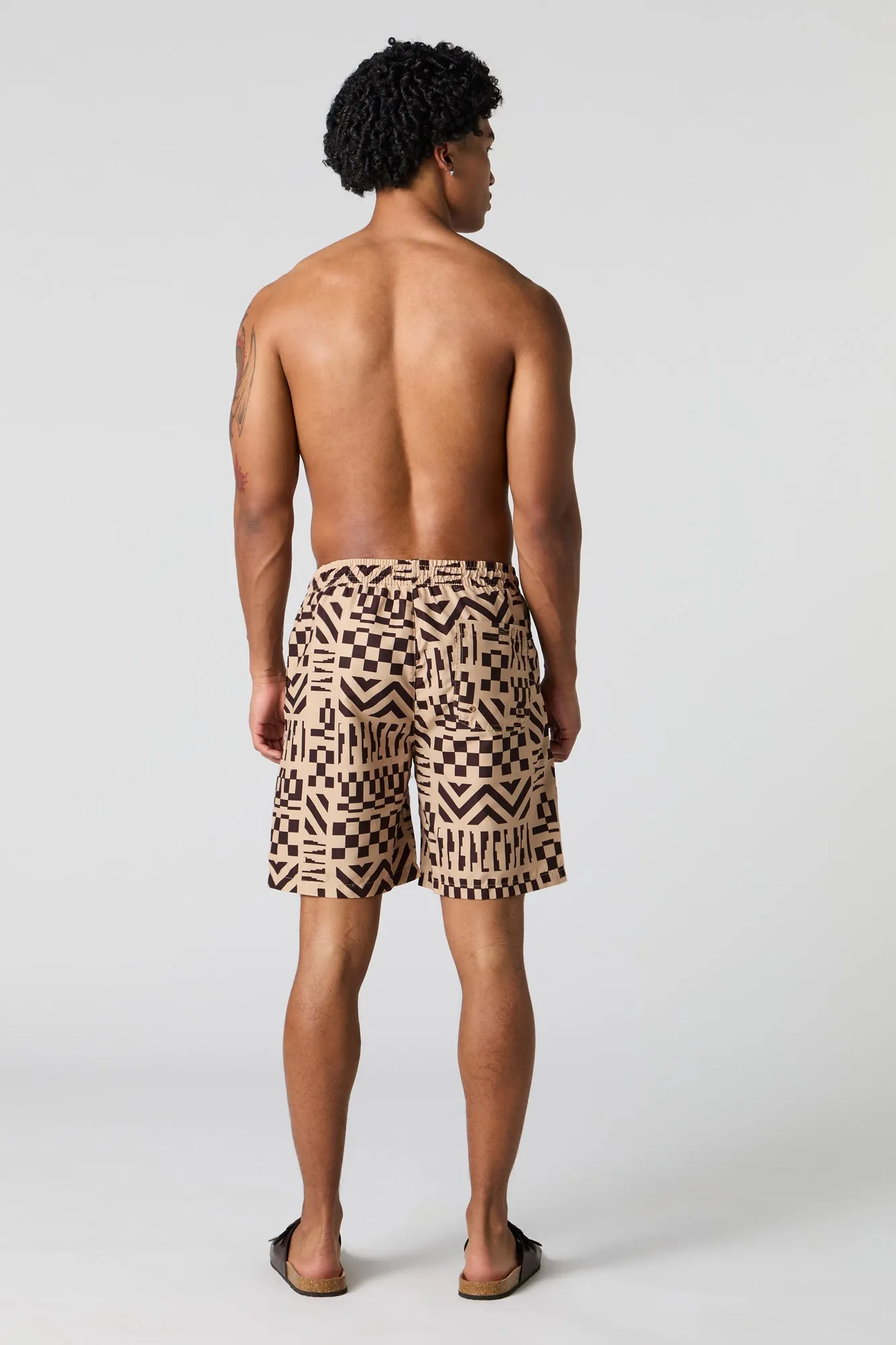 Abstract Checkered Print Swim Short sold by Urban Planet product image thumbnail 3