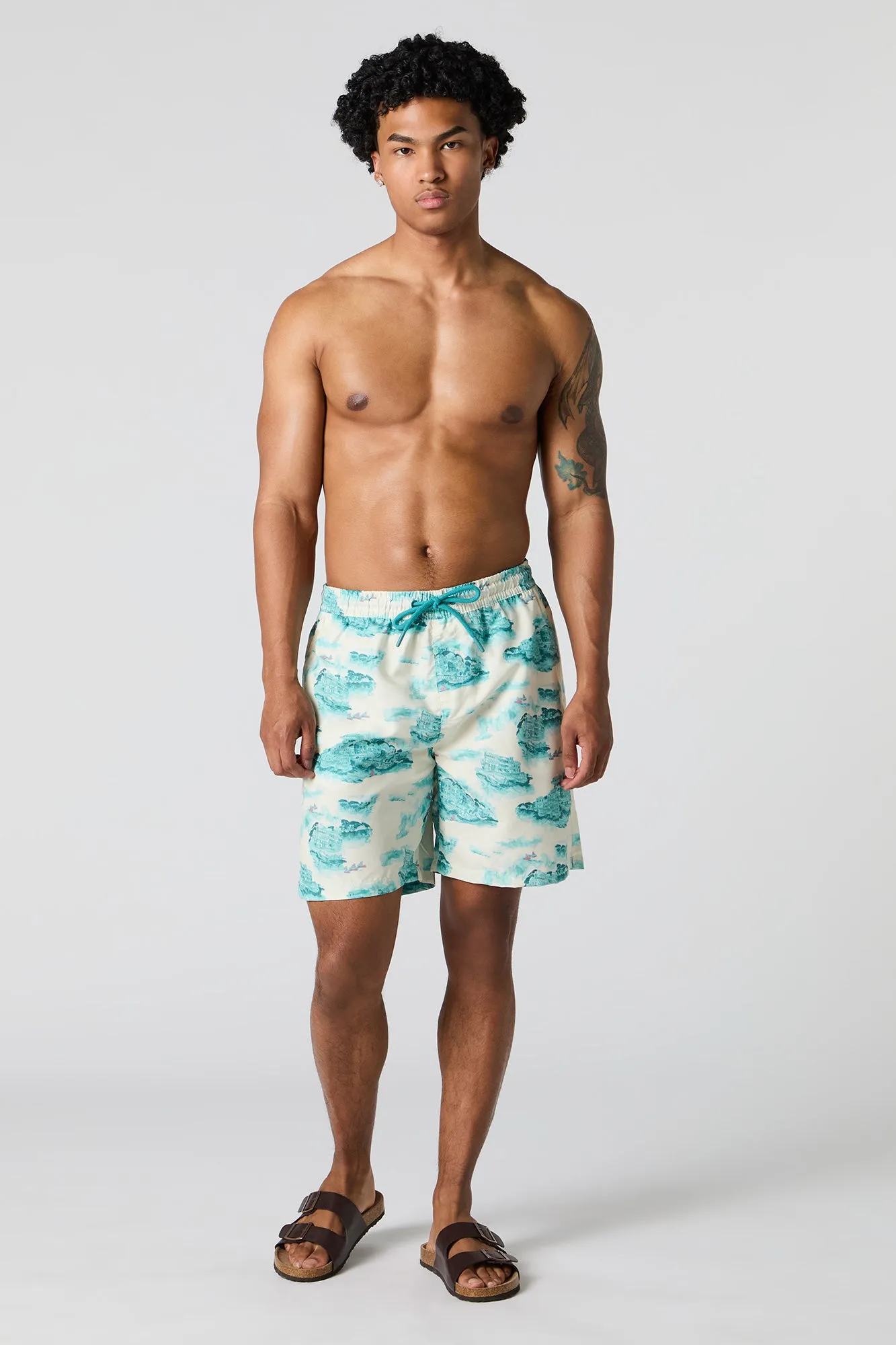 Short de bain à imprimé de village sold by Urban Planet product image thumbnail 2