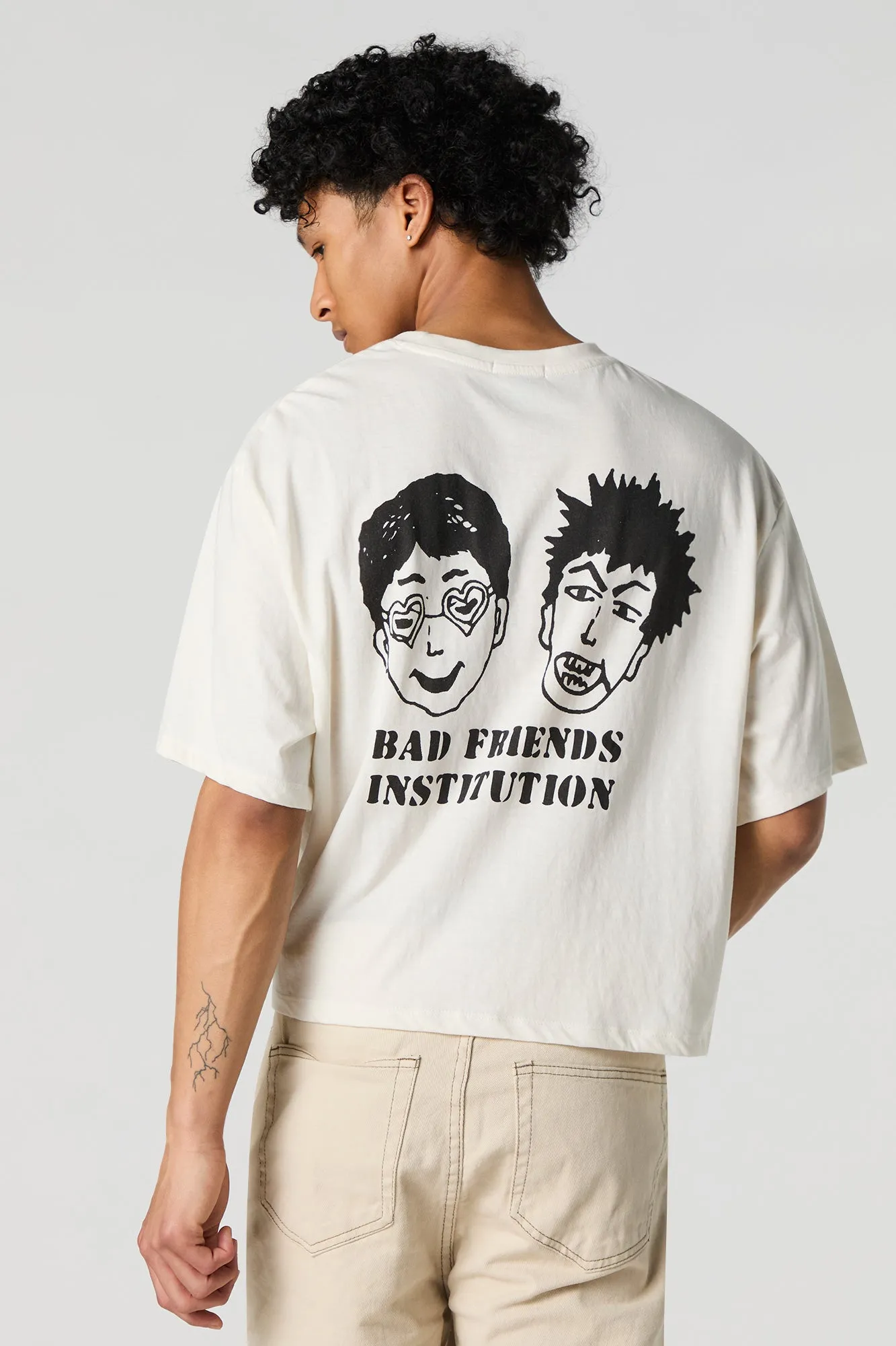 Bad Friends Institution Graphic Boxy T-Shirt sold by Urban Planet