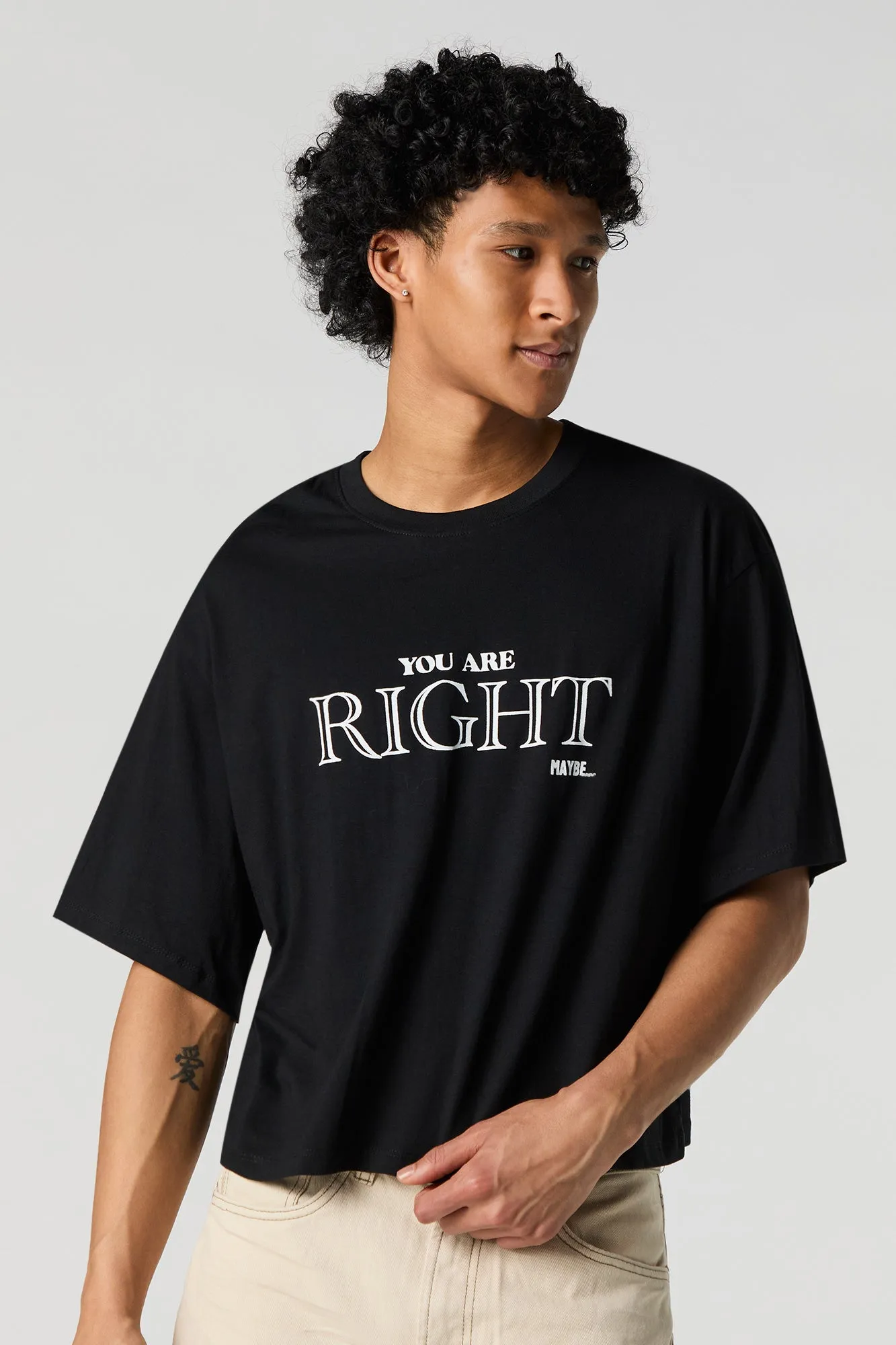 You're Maybe Right Graphic Boxy T-Shirt sold by Urban Planet