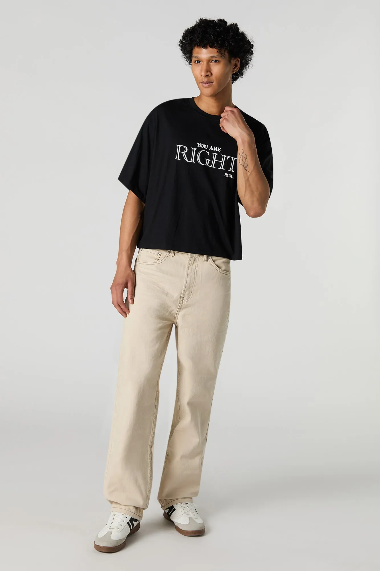 T-shirt carré à imprimé You're Maybe Right sold by Urban Planet product image thumbnail 3