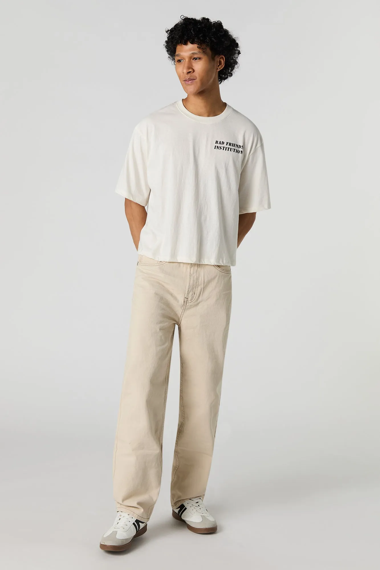 T-shirt carré à imprimé Bad Friends Institution sold by Urban Planet product image thumbnail 3