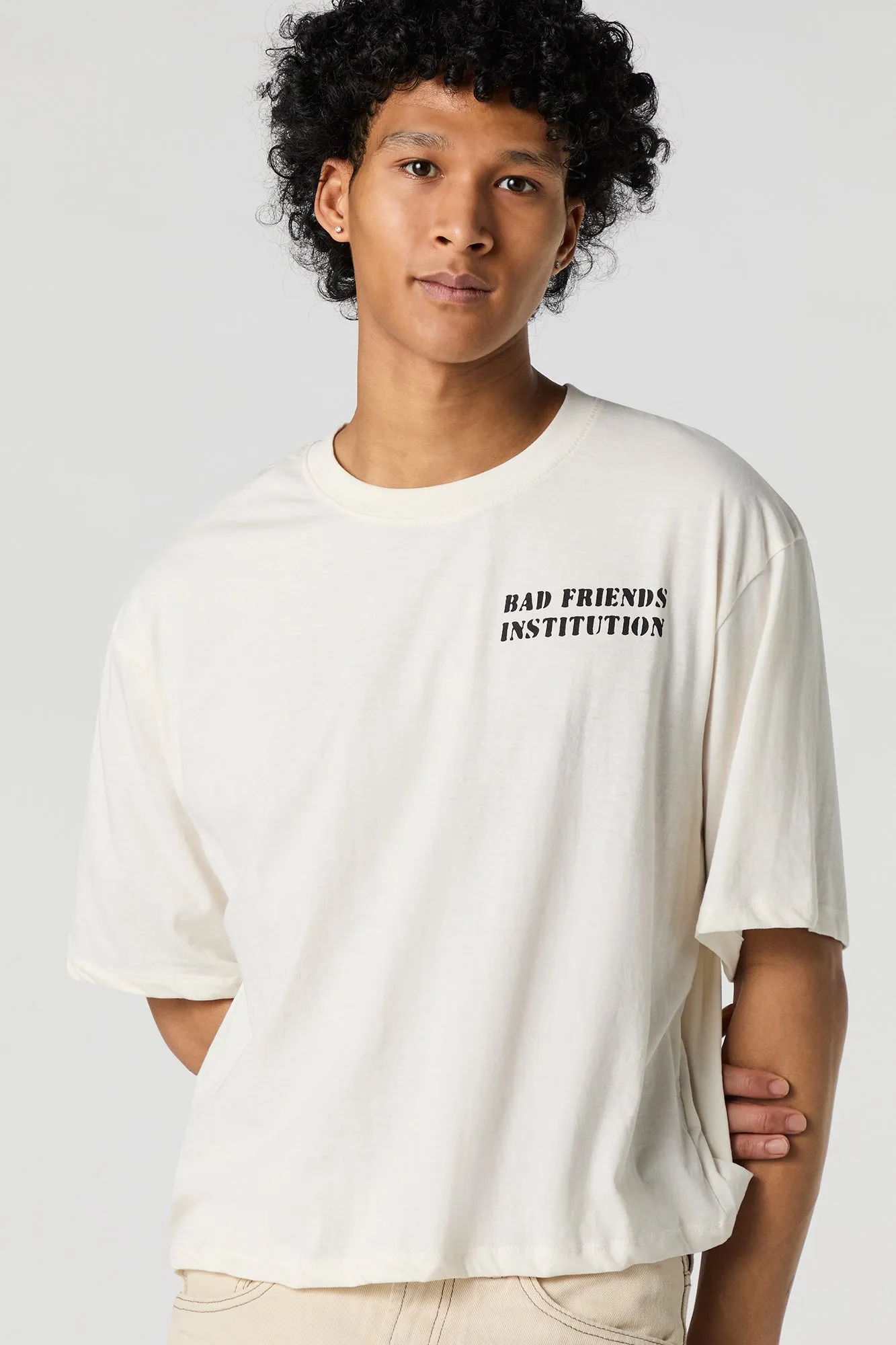 T-shirt carré à imprimé Bad Friends Institution sold by Urban Planet product image thumbnail 2