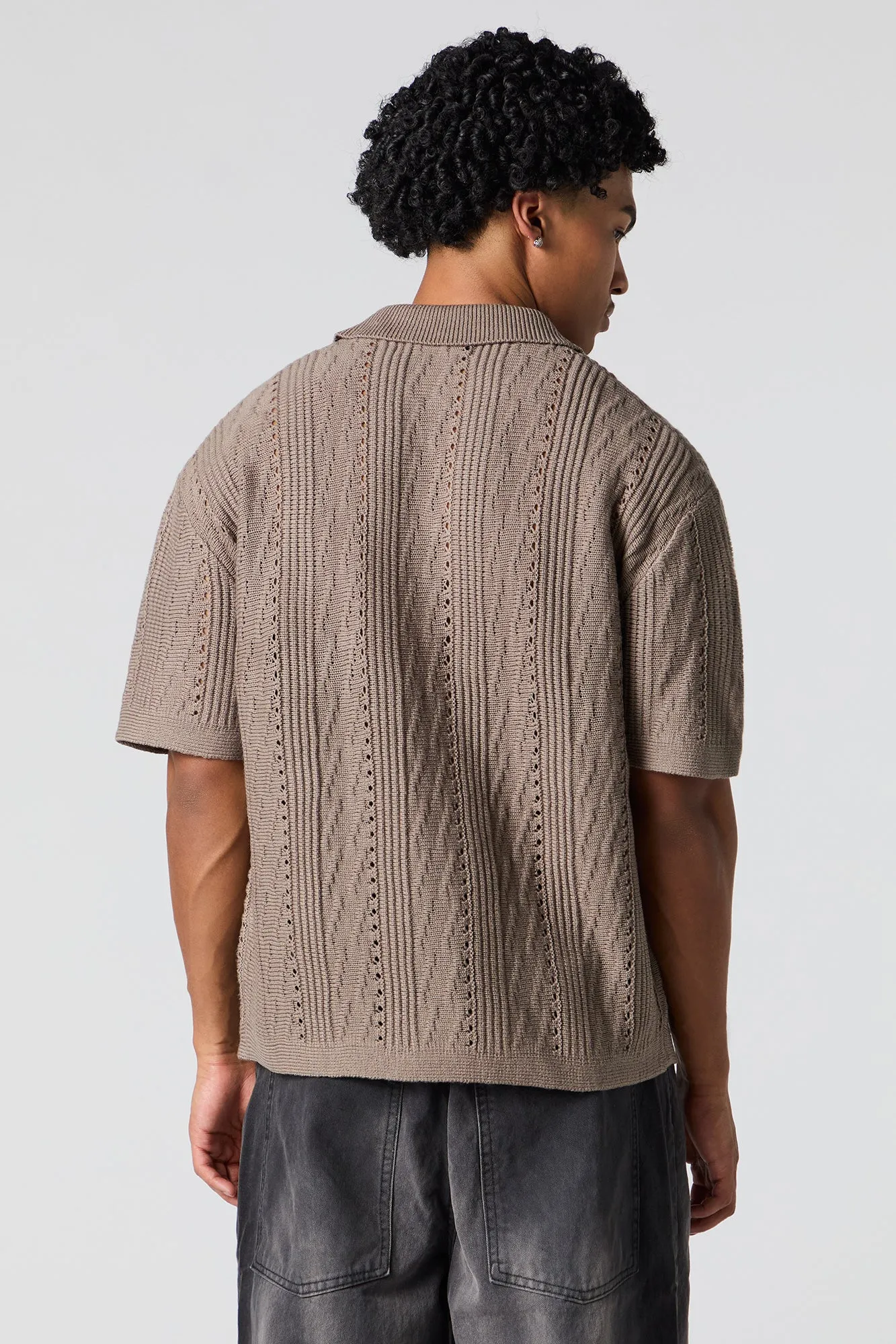 Textured Open Knit Polo sold by Urban Planet product image thumbnail 5