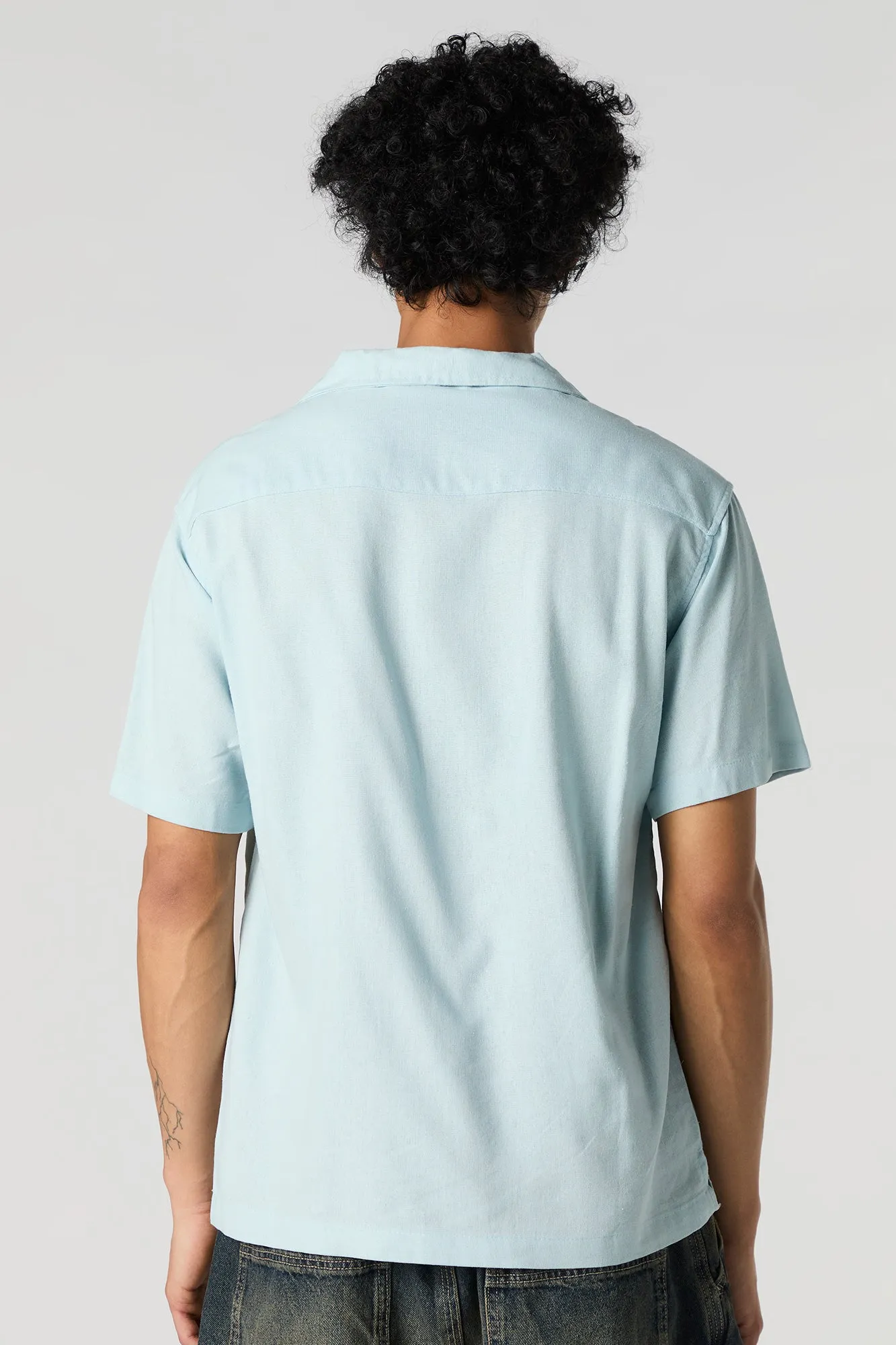 Linen-Blend Floral Embroidered Button-Up Top sold by Urban Planet product image thumbnail 5