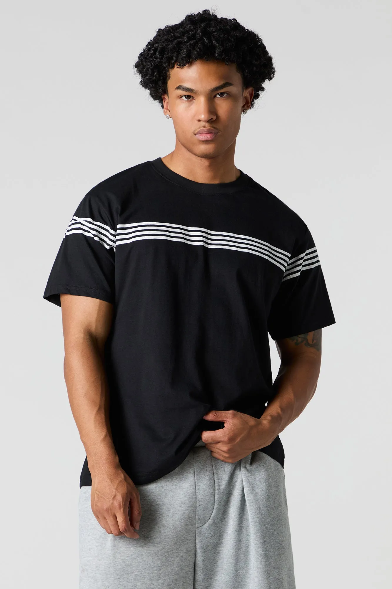 T-shirt partiellement rayé sold by Urban Planet product image thumbnail 2