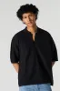 Textured Open Knit Button-Up Top sold by Urban Planet