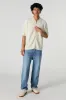 Textured Open Knit Button-Up Top sold by Urban Planet