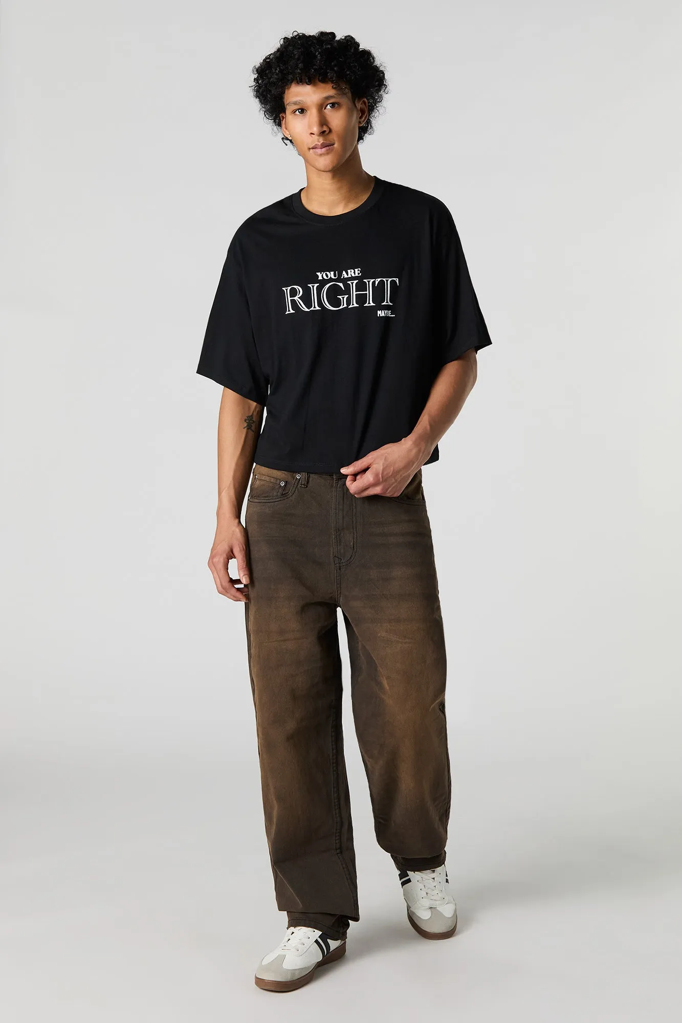 Latte Black Baggy Wide Leg Jean sold by Urban Planet product image thumbnail 2