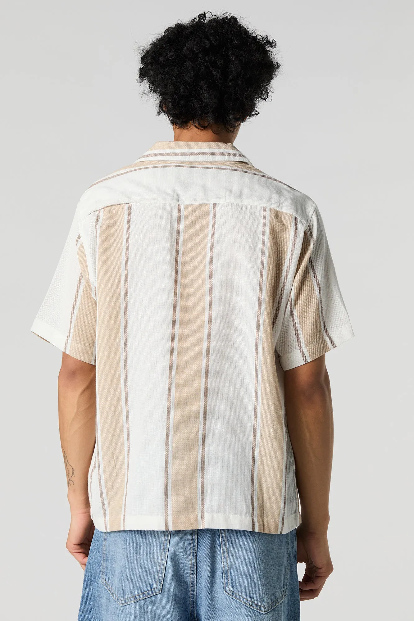 Haut boutonné en mélange de lin rayé sold by Urban Planet product image thumbnail 2