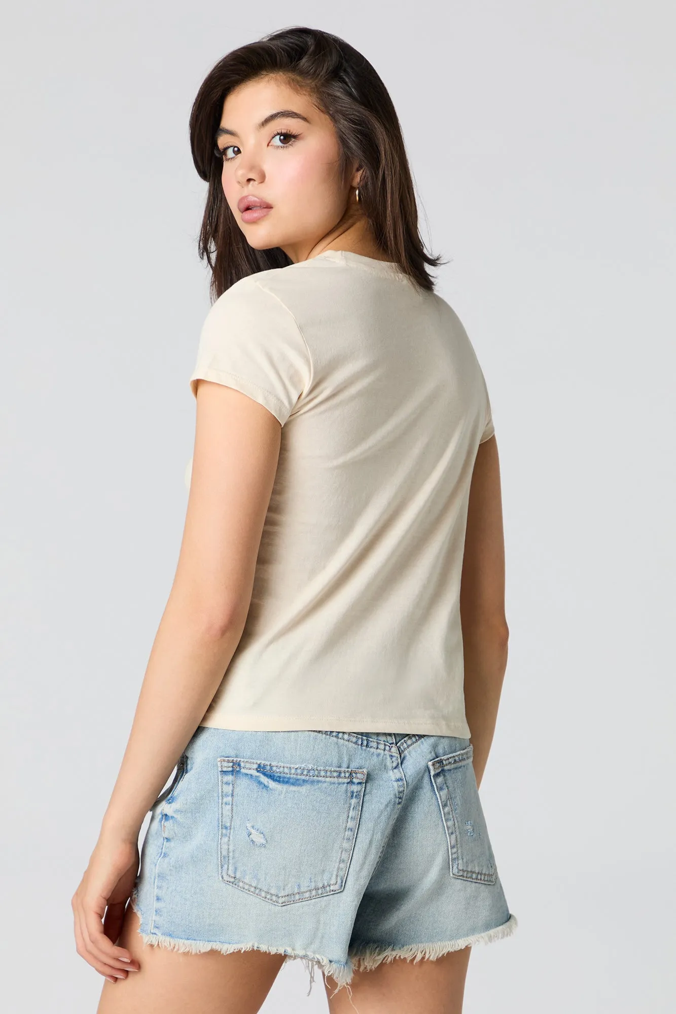 Hibiscus Graphic Fitted T-Shirt sold by Urban Planet product image thumbnail 5