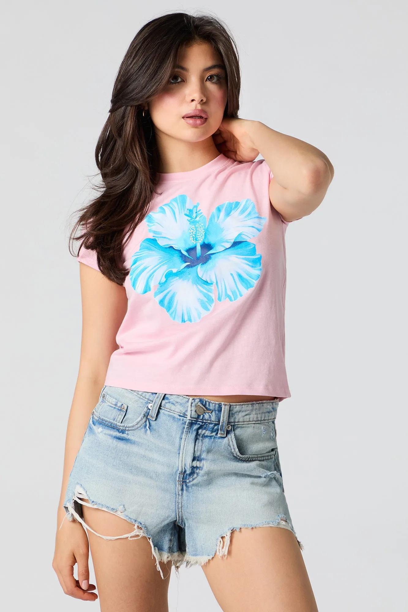 T-shirt ajusté à imprimé Hibiscus sold by Urban Planet