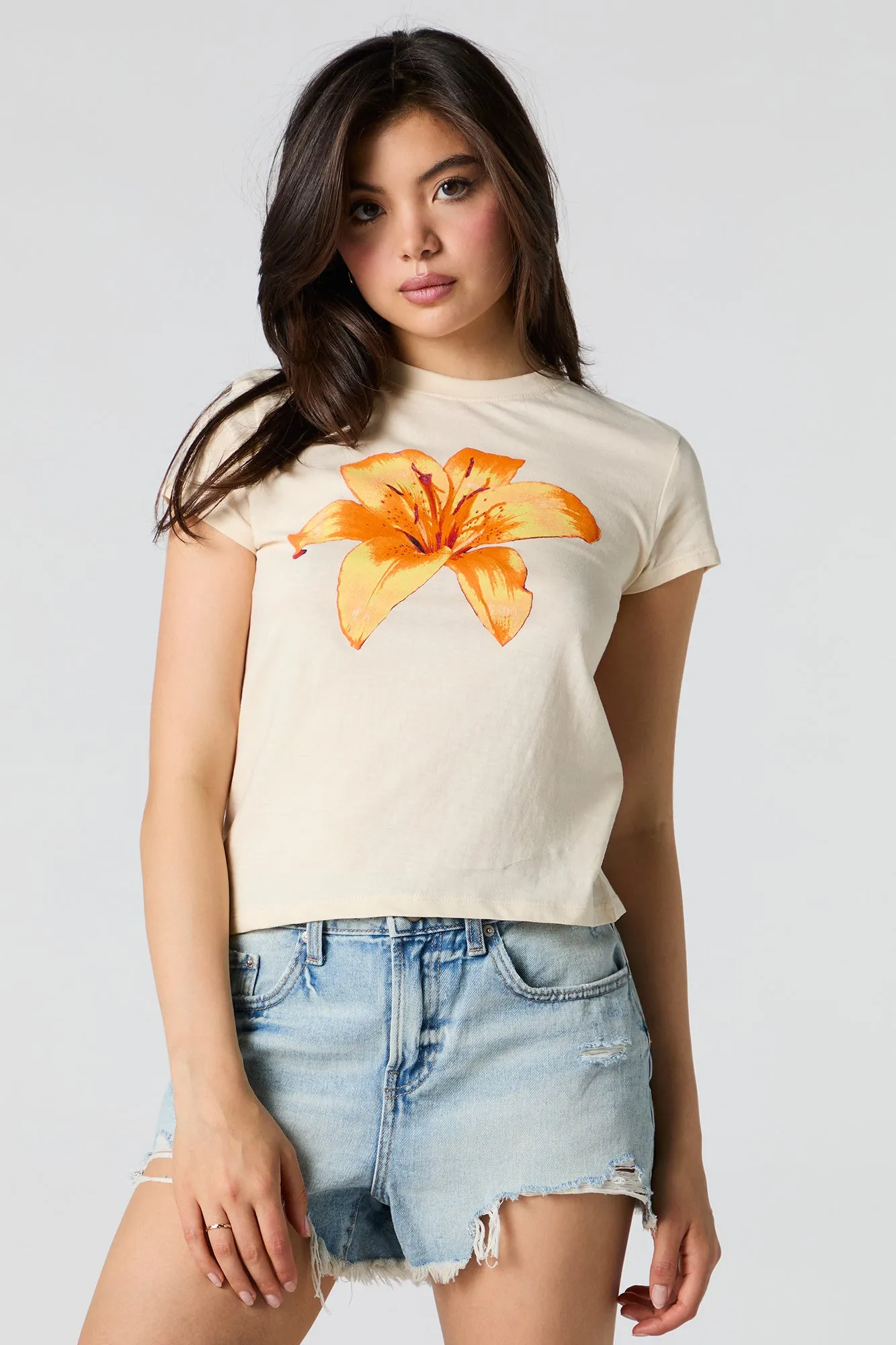 T-shirt ajusté à imprimé Hibiscus sold by Urban Planet product image thumbnail 4