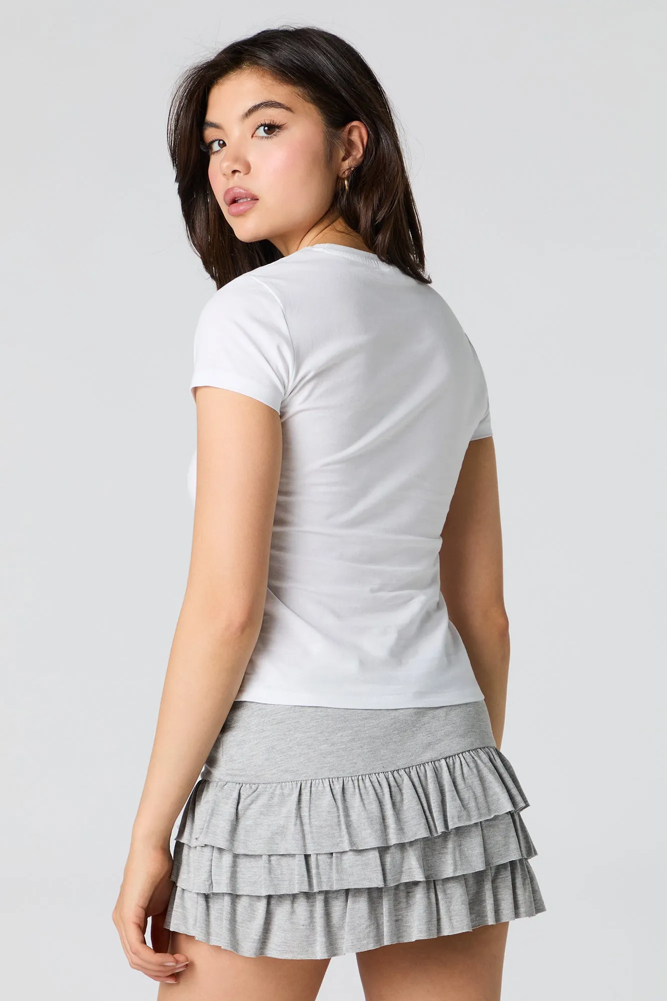 Hibiscus Graphic Fitted T-Shirt sold by Urban Planet product image thumbnail 2