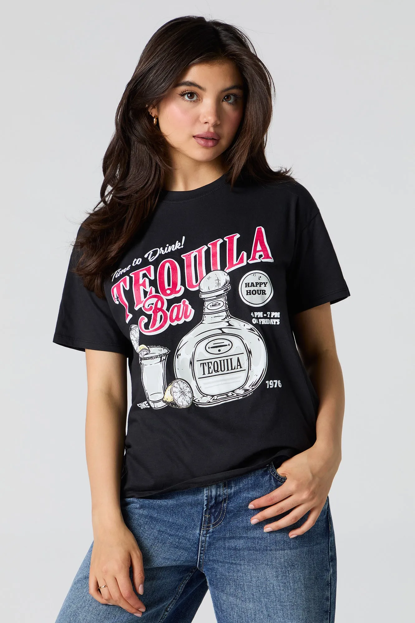T-shirt coupe garçonne à imprimé Tequila Bar sold by Urban Planet