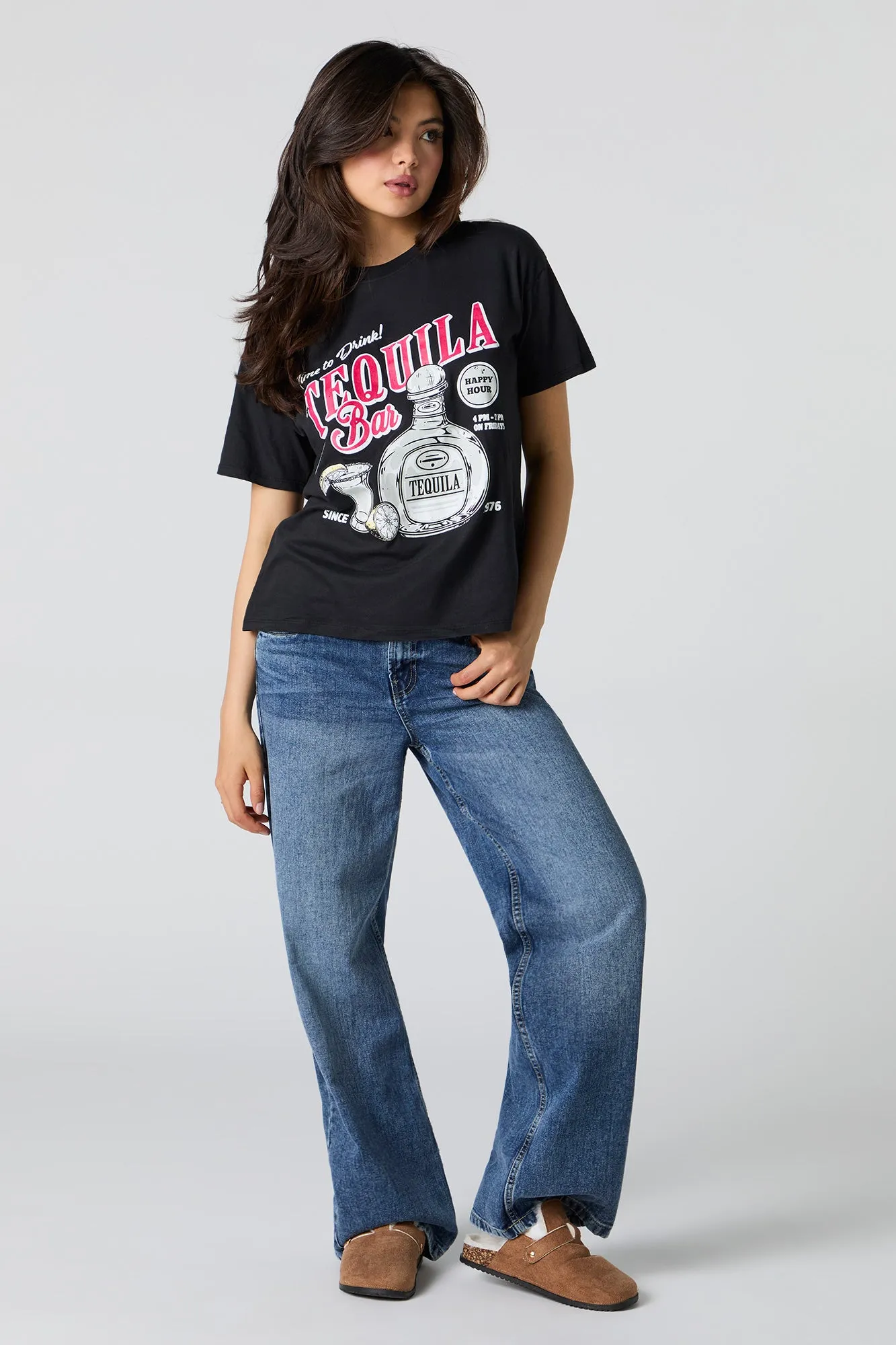 T-shirt coupe garçonne à imprimé Tequila Bar sold by Urban Planet product image thumbnail 3