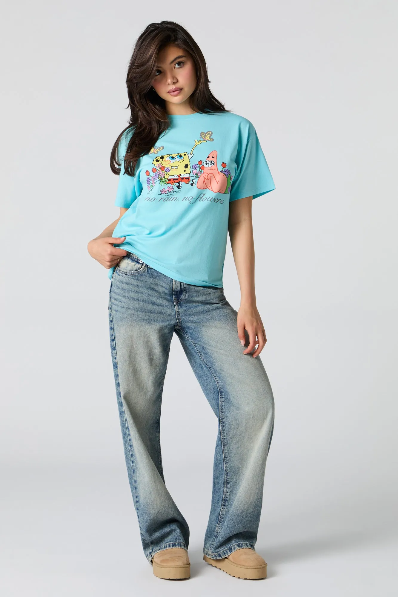 SpongeBob & Patrick Graphic Boyfriend T-Shirt sold by Urban Planet product image thumbnail 3